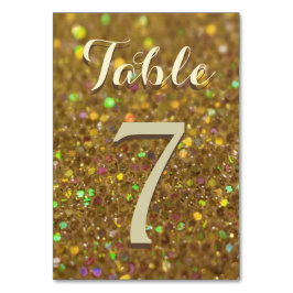 Numeração De Mesa Glitter Dourado