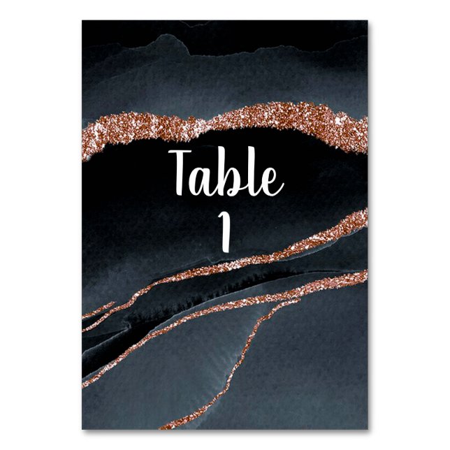 Numeração De Mesa Glitter Dourado Elegante e Agitação de Cinzas (Frente)