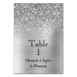 Numeração De Mesa Glitter Sparkle Glam Silver