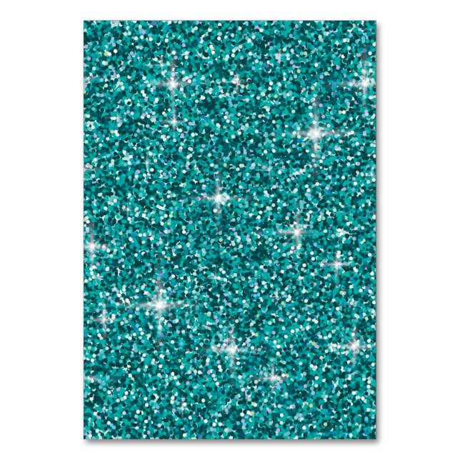 Numeração De Mesa Glitter teal iridescente (Frente)