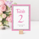 Numeração De Mesa Glittery Bat Mitzvah Pink e Retângulo Prateado<br><div class="desc">Este número da tabela Bat Mitzvah de tendência apresenta brilho falso cintilante em camadas sobre um fundo de cor sólida. Use o formulário modelo para adicionar suas próprias informações. O recurso "Personalizar" pode ser usado para alterar o estilo,  a cor e o layout da fonte.</div>