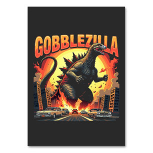 Numeração De Mesa Gobblezilla Spooky Turquia Ação de Graças Gobble