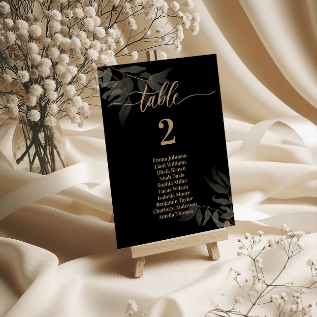 Numeração De Mesa Gold Leaf Wedding Table Cards Emerald Green (Gold Leaf Wedding Table Cards Emerald Green)