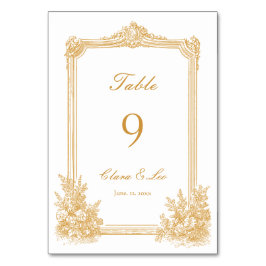 Numeração De Mesa Gold Vintage Ornate Border Wedding