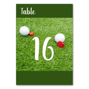 Numeração De Mesa Golfe com amor na mesa de grama verde