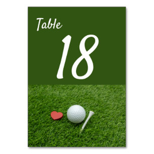Numeração De Mesa Golfe com amor na mesa de grama verde