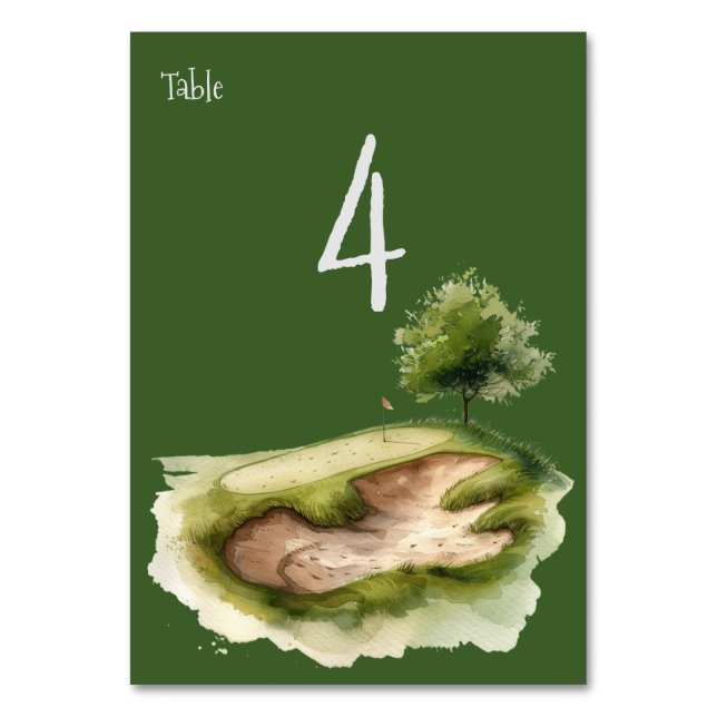 Numeração De Mesa Golfe no bunker (Frente)