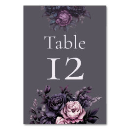 Numeração De Mesa Gothic Plum Floral Wedding Table Number