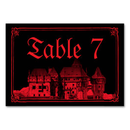 Numeração De Mesa Gothic Vampire Castle Black Red Wedding