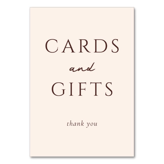 Numeração De Mesa Graceful Brown Typography Thank You (Frente)