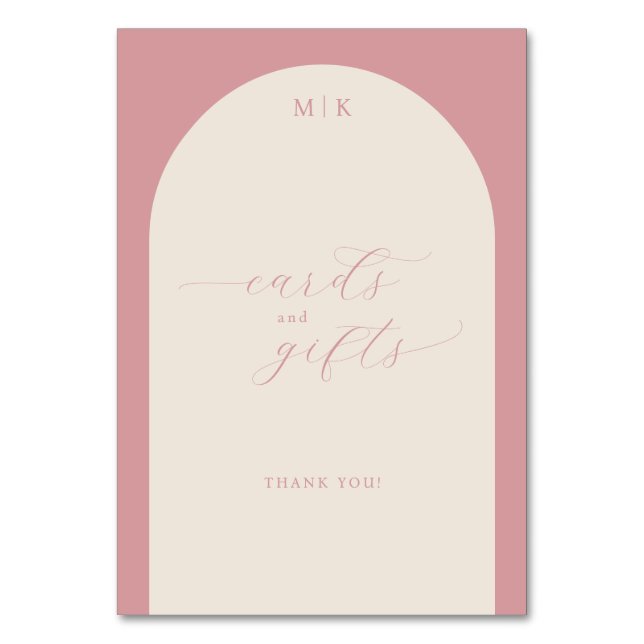 Numeração De Mesa Graceful Pink Calligraphy Thank You (Frente)