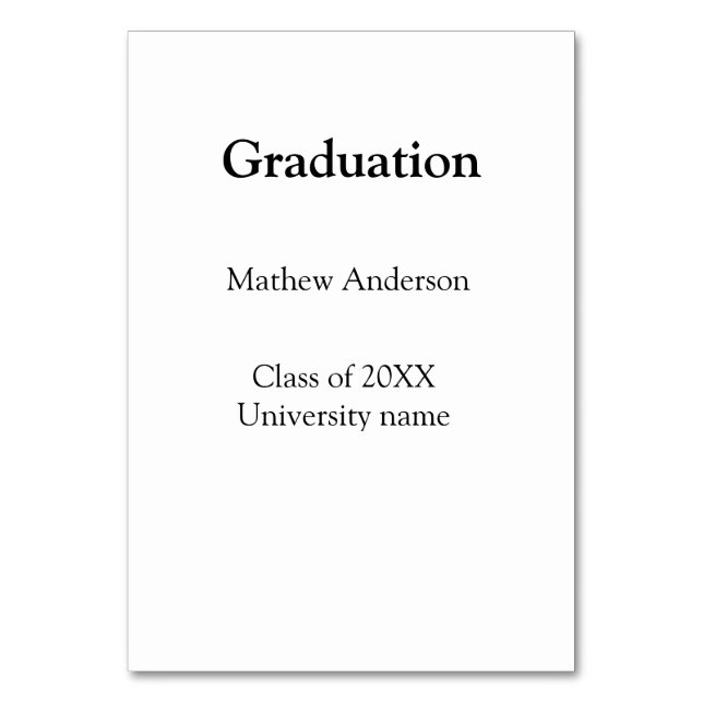 Numeração De Mesa Graduation name class of 20XX university name simp (Frente)