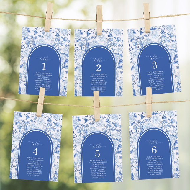 Numeração De Mesa Gráfico de Assentos com Chinoiserie Azul Delft Núm (Criador carregado)