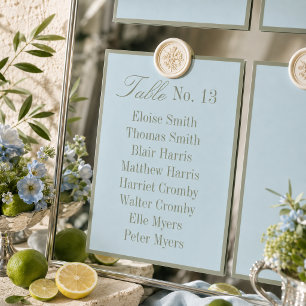 Numeração De Mesa Gráfico de Assentos de Casamento Azul Moderno