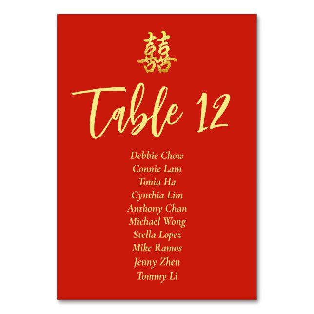 Numeração De Mesa Gráfico de assentos de casamento chinês clássico v (Verso)