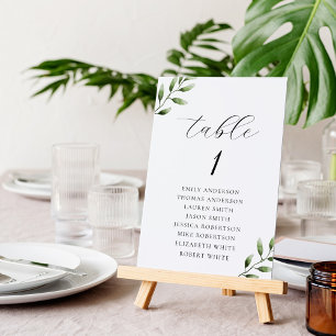 Numeração De Mesa Gráfico de Assentos de Casamento com Folhagem Eleg