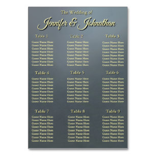 Numeração De Mesa Gráfico de Assentos de Casamento com Fundo Cinza E