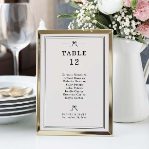 Numeração De Mesa Gráfico de Assentos de Casamento com Laço Coquette