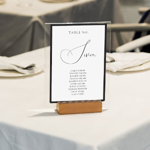 Numeração De Mesa Gráfico de Assentos de Casamento com Letra de Curs