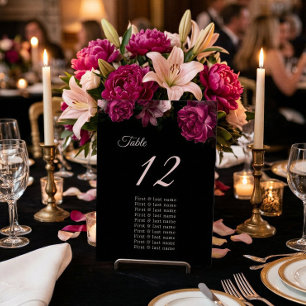 Numeração De Mesa Gráfico de Assentos de Casamento de Rosas Florais 