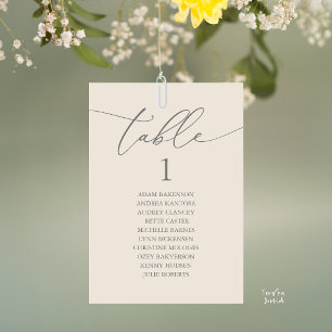 Numeração De Mesa Gráfico de Assentos de Casamento Elegante Creme Ci