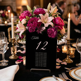 Numeração De Mesa Gráfico de Assentos de Casamento Floral Rosas Somb
