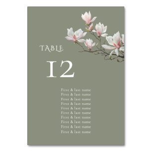 Numeração De Mesa Gráfico de Assentos de Casamento Floral Verde Sálv
