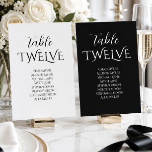 Numeração De Mesa Gráfico de Assentos de Casamento Preto e Branco El