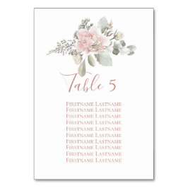 Numeração De Mesa Gráfico de assentos de rosa de rosa florais empoei