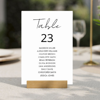 Numeração De Mesa Gráfico de Assentos Minimalista Moderno Elegante