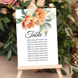Numeração De Mesa Gráfico de Assentos Pêssego Coral Russo Greeneresc