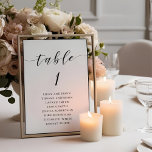 Numeração De Mesa Gráfico de Casamento de Caligrafia Moderna<br><div class="desc">Cartões numéricos de tabela de assentos personalizados com design de caligrafia manual moderna.</div>