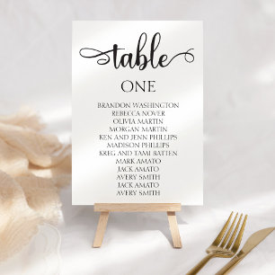 Numeração De Mesa Gráfico de Casamento de Caligrafia Preta 3,5x5
