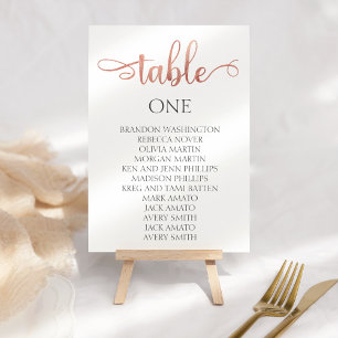 Numeração De Mesa Gráfico de Casamento de Caligrafia rosa 3,5x5