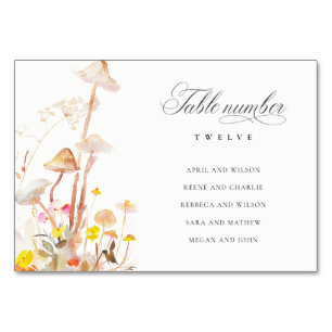 Numeração De Mesa Gráfico de Casamento de Casamentos de Autumn Mushr