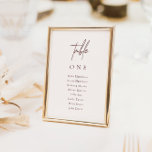 Numeração De Mesa Gráfico de Casamento Minimalista Elegante<br><div class="desc">Ajude seus convidados a encontrar o caminho com esses cartões de números de tabela. Use estes cartões de mesa miniatura em vez de seu quadro geral de assentos, colocando-os em um conselho de madeira, espelho ou outra superfície para corresponder ao seu estilo de casamento. Design apresenta uma fonte manuscrita e...</div>