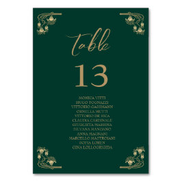 Numeração De Mesa Gráfico de Mesas de casamento do Art Deco de ouro