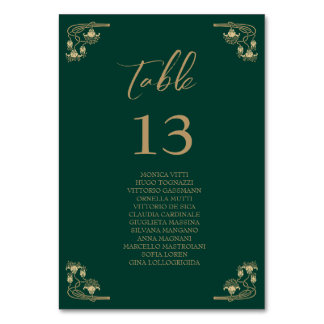 Numeração De Mesa Gráfico de Mesas de casamento do Art Deco de ouro