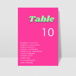 Numeração De Mesa Gráfico de Número de Tabela Rosa e Verde