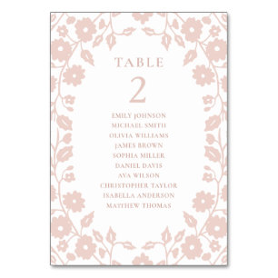Numeração De Mesa Gráfico Floral de Assentos de Blush Folk