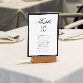 Numeração De Mesa Gráfico Formal Clássico de Casamento Preto e Branc