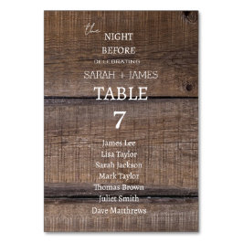 Numeração De Mesa Gráfico Rustic Barn na Noite Antes do Casamento