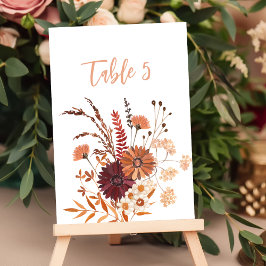 Numeração De Mesa Gráfico Sentado Boho queda ferrugem mauve