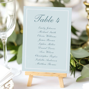Numeração De Mesa Gráfico Sentado Branco Claro Azul Elegante Simples