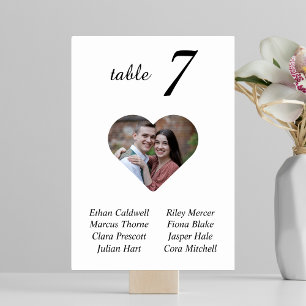 Numeração De Mesa Gráfico Sentado de Casamento de Foto Branca Único 