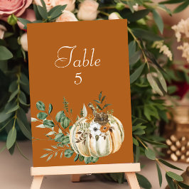 Numeração De Mesa Gráfico Sentado Queda Pumpkin Floral Castanho Russ