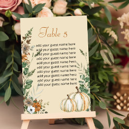 Numeração De Mesa Gráfico Sentado Queda Pumpkin Floral Castanho Russ