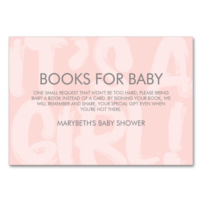 Numeração De Mesa Grafite Rosa Traga Uma Solicitação De Livro (Frente)