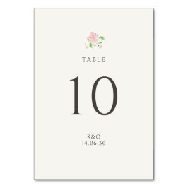 Numeração De Mesa Green | Chic Floral Rose Wedding Table Number Card