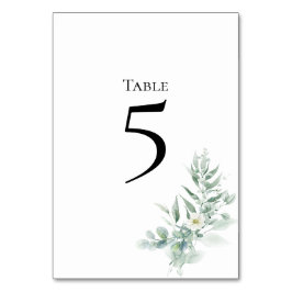 Numeração De Mesa Green Foliage Table Number Card